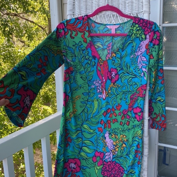 Lilly Pulitzer McFarland Dress - Size XS V-neck with Bell Sleeves. Exc Cond - Picture 9 of 10